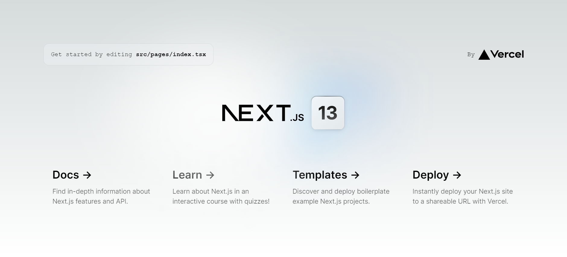 next.j application running at http://localhost:3000