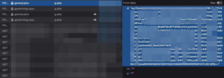 Example of the Exfiltration Data